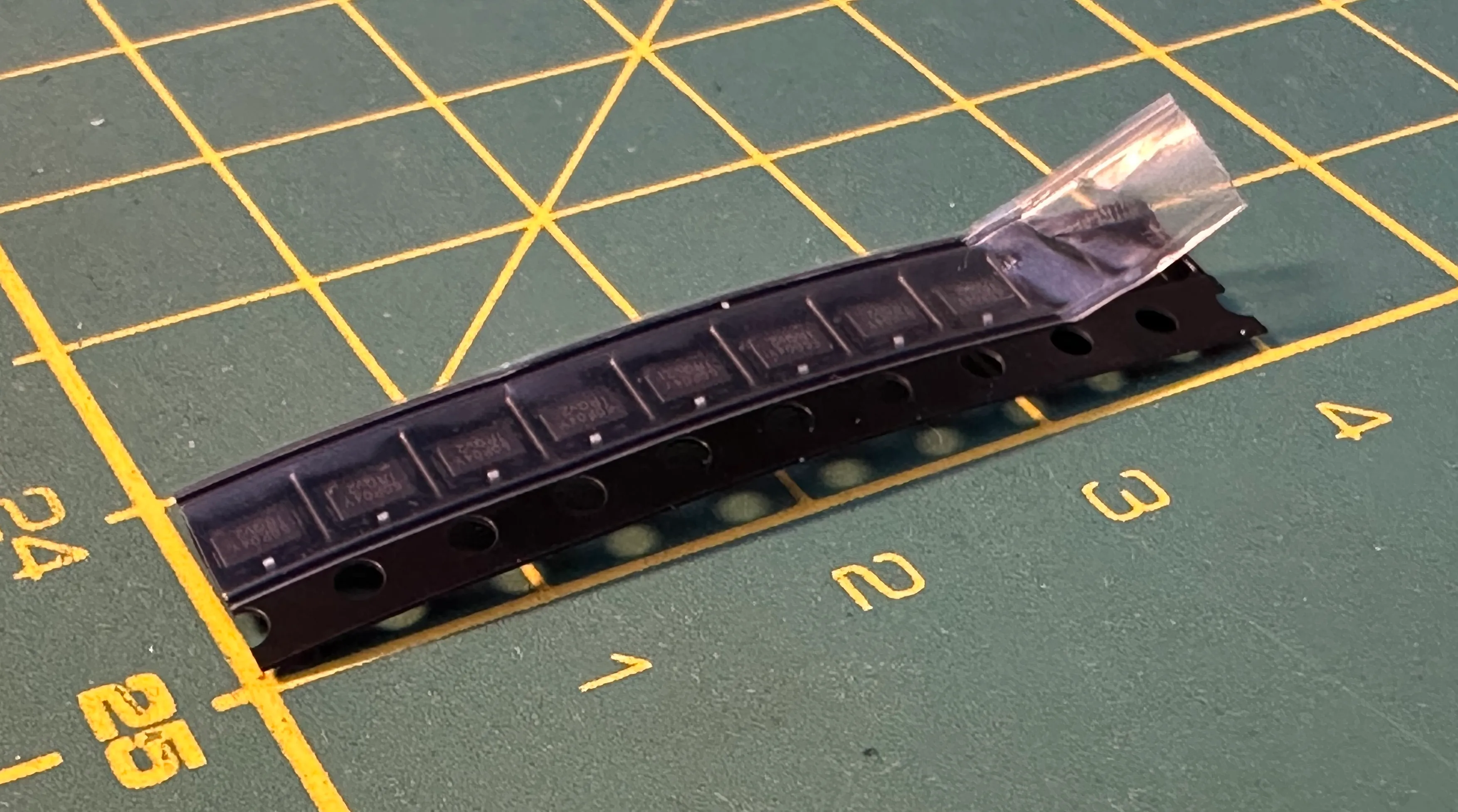 The MOSFETs. If you don’t know how small SOT-23 is, look at the centimeter lines below.